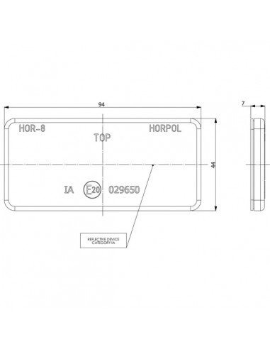 LA75005 - Reflector Naranja Rectangular 94x44 mm Autoadhesivo