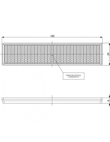 LA75015 - Reflector Rojo Rectangular 105x24 mm Autoadhesivo