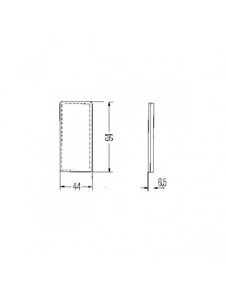 8RA003326041 - Reflector Rectangular Naranja Hella Autoadhesivo 94x44 mm