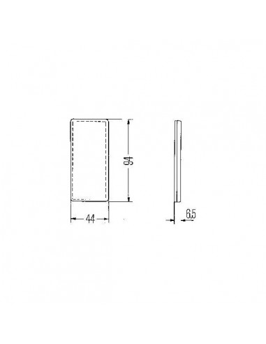 8RA003326051 - Reflector Rectangular Blanco Hella Autoadhesivo 94x44 mm