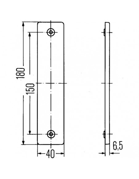 8RA002023001 - Reflector Rectangular Rojo Hella Atornillado 180x40 mm