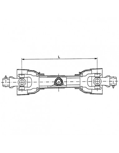PTO60Y21T710GP- Transmisión Cardán 710 mm. 6 - 1 3/8" - Triángular