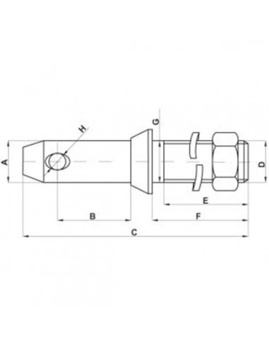 Z428122KR - Bulón de Elevación Cat. 2 28x150 mm.