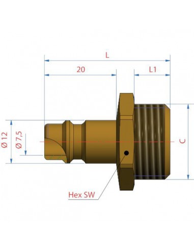 ES18NA - Boquilla Roscada Macho BSP 1/8"