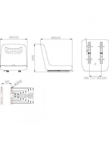 TS18000GP - Asiento Textil 395x345 mm.