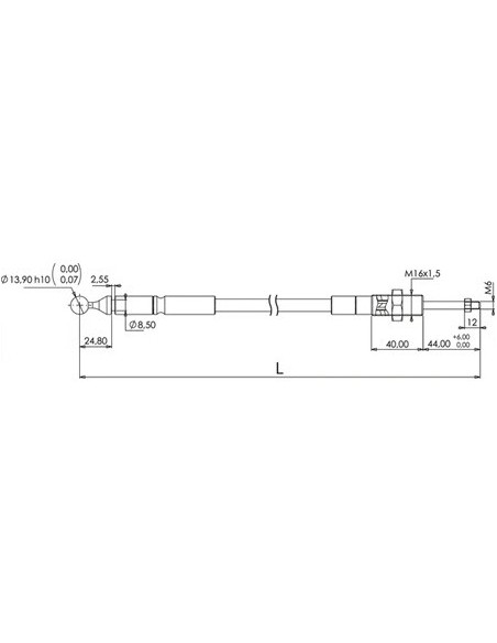 IMCWB1500 - Cable para Joystick Indemar con Punta esférica 1.500 mm.